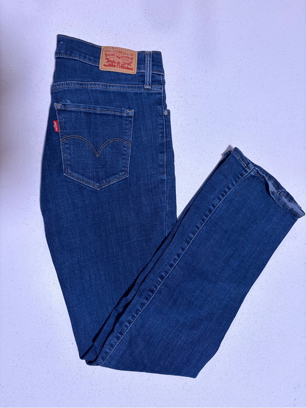 Blue straight legged Levi’s